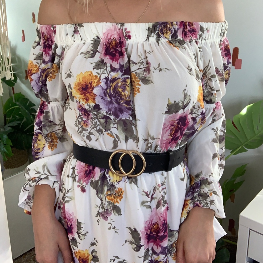 Short Floral Off-the-shoulder Dress - Picture 2 of 5